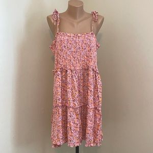 Pink sundress Wild Fable 2x Smocked Adjustable 90s Y2K Flowers Short Plus Size